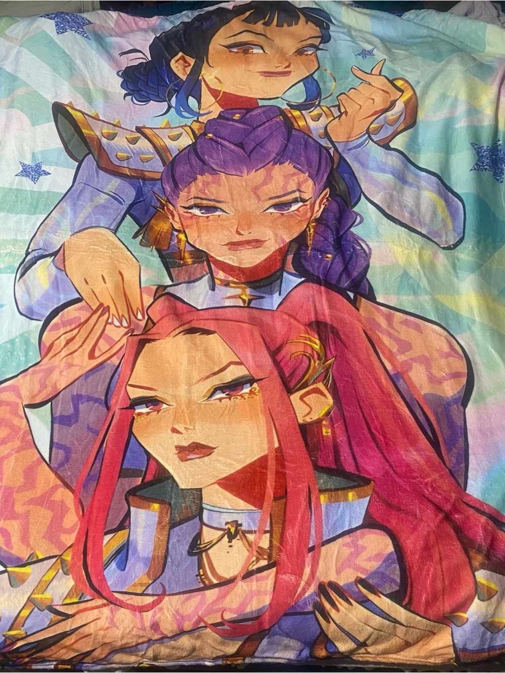 Netflix K-Pop: Demon Hunters Huntri/X Trio Fleece Throw Blanket - Soft Plush